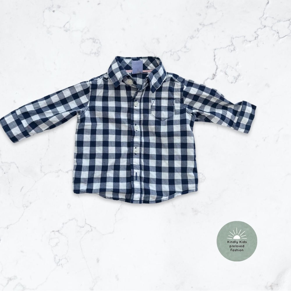 Carters | size 3m EUC cute plaid button down shirt